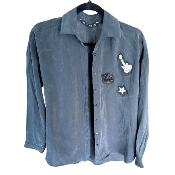 Zara button down shirt with embroidered details - Picture 2 of 8